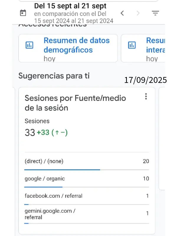 Resultados de Google Analytics Decoral