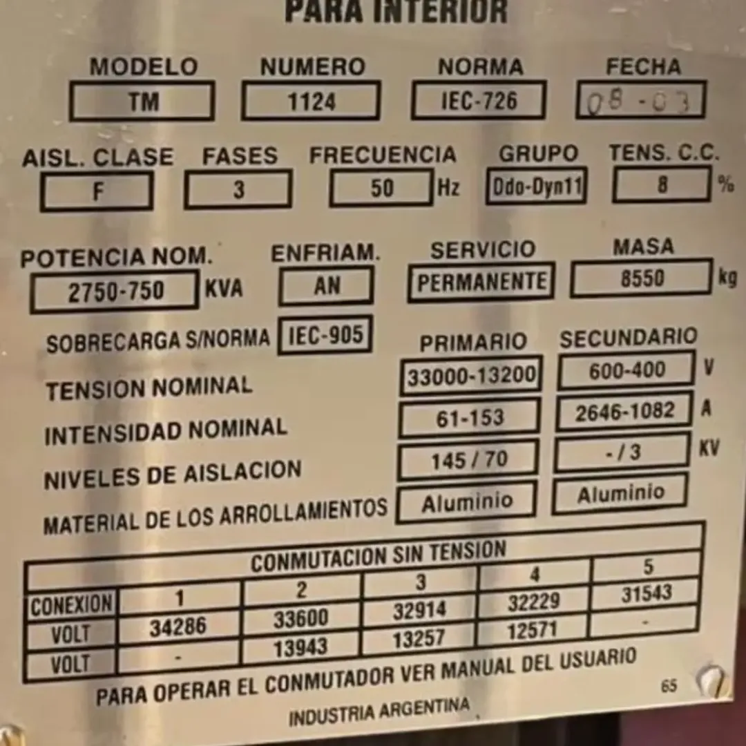 Subestación transformadora 13,2 kV → 600 V para operaciones de Oil & Gas